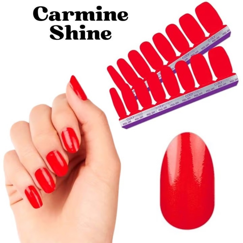 - NEW Color Street 100% Real Nail Polish Strips- Carmine Shine